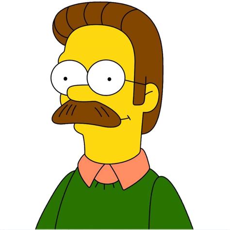 simpsons mustache guy|ned flanders no mustache.